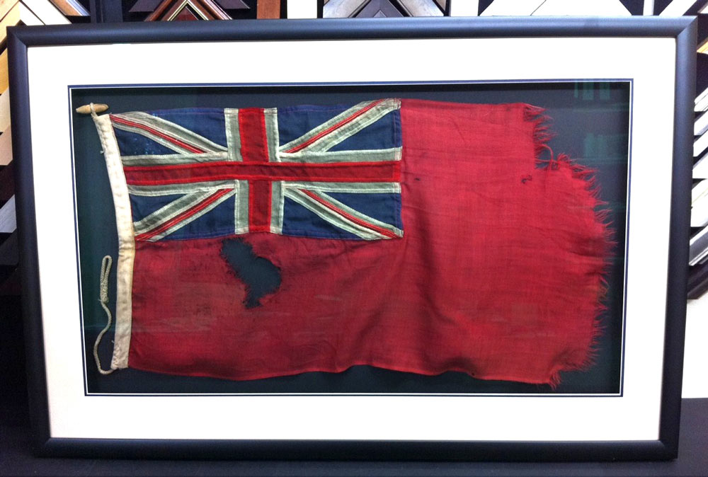bespoke picture framing 3d objects flag