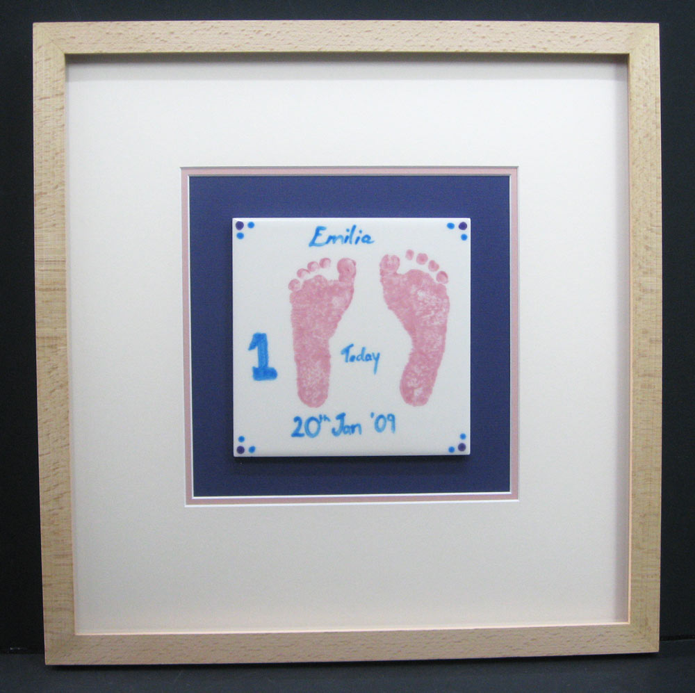 bespoke picture framing children's foot print